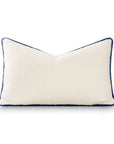 Asper, Merino Wool Blend Boucle Decorative Lumbar Pillow Cover, Beige Navy, 12"x20"