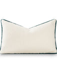 Asper, Merino Wool Blend Boucle Holiday Lumbar Pillow Cover, Beige Hunter Green, 12"x20"