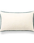 Asper, Merino Wool Blend Boucle Holiday Lumbar Pillow Cover, Beige Hunter Green, 12"x20"