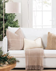 Asper, Merino Wool Blend Boucle Pillow Cover, Beige Classic Camel, 12"x20"