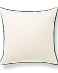 Asper, Merino Wool Blend Boucle Modern Pillow Cover, Beige Hunter Green, 20”x20”