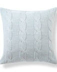 Aranis, Merino Wool Cable Knit Coastal Pillow Cover, Dusty Blue, 22”x22”