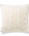 Aranis,Merino Wool Cable Knit Large Pillow Cover, Beige, 22”x22”