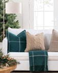 Aranis, Merino Wool Cable Knit Textured Pillow Cover, Classic Camel, 20”x20”
