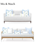 Barbelle, Indoor/Outdoor Baby Blue Green Throw Pillow Cover, with Fringe, 20"x20"
