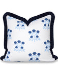 Barbelle, Indoor/Outdoor Navy Blue Throw Pillow Cover, with Fringe, 20"x20"