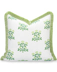 Barbelle, Indoor/Outdoor Grass Green Pillow Cover, with Fringe, 20"x20"
