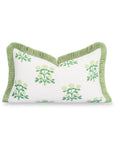 Barbelle, Indoor/Outdoor Grass Green Lumbar Pillow Cover, with Fringe, 12"x20"