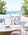 Sanpalo Palm Leaves, Indoor/Outdoor Fabric By The Yard 57", Celadon Green