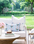 Knavia, Indoor/Outdoor Baby Blue Throw Pillow Cover, with Piping, 22"x22"