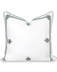 Knavia, Indoor/Outdoor Celadon Green Pillow Cover, with Piping, 22"x22"