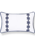 Knavia, Indoor/Outdoor Navy Blue Lumbar Pillow Cover, with Piping, 12"x20"