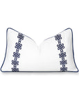 Knavia, Indoor/Outdoor Navy Blue Lumbar Pillow Cover, with Piping, 12"x20"