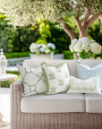 Gridelle, Indoor/Outdoor Baby Blue Throw Pillow Cover, with Flanged Border, 20"x20"
