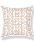 Gridelle, Indoor/Outdoor Neutral Tan Decorative Pillow Cover, with Flanged Border, 20"x20"