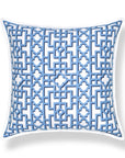 Gridelle, Indoor/Outdoor Azure Blue Throw Pillow Cover, with Flanged Border, 20"x20"