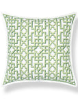 Gridelle, Indoor/Outdoor Grass Green Pillow Cover, with Flanged Border, 20"x20"
