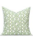 Gridelle, Indoor/Outdoor Grass Green Pillow Cover, with Flanged Border, 20"x20"