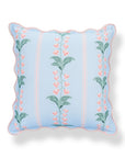 Newvalis, Indoor/Outdoor Pink And Blue Throw Pillow Cover, with Scalloped Border, 20"x20"