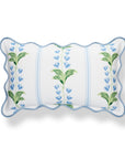 Newvalis, Indoor/Outdoor Blue Grass Green Decorative Lumbar Pillow Cover, with Scalloped Border, 12"x20"