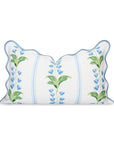 Newvalis, Indoor/Outdoor Blue Grass Green Decorative Lumbar Pillow Cover, with Scalloped Border, 12"x20"