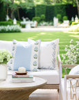 Charlivale Lily of the Valley, Indoor/Outdoor Fabric By The Yard 57", Baby Blue/Green