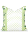 Charlivale, Indoor/Outdoor Grass Green Block Print Pillow Cover, with Piping, 20"x20"