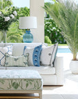 Charlivale, Indoor/Outdoor Navy Azure Blue Throw Pillow Cover, with Piping, 20"x20"