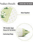 Charlivale, Indoor/Outdoor Grass Green Lumbar Pillow Cover, with Piping, 12"x20"
