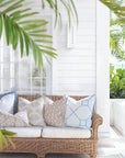 Bambury, Indoor/Outdoor Azure Baby Blue Throw Pillow Cover, with Piping, 22"x22"