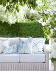 Bambury, Indoor/Outdoor Azure Baby Blue Throw Pillow Cover, with Piping, 22"x22"