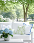 Bambury, Indoor/Outdoor Azure Baby Blue Throw Pillow Cover, with Piping, 22"x22"
