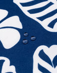 Corolla Palm Leaves, Indoor/Outdoor Fabric By The Yard 57", Navy Blue