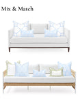 Corolla, Indoor/Outdoor Baby Blue Lumbar Pillow Cover, with Scalloped Border, 12"x20"