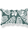Corolla, Indoor/Outdoor Forest Green Lumbar Pillow Cover, with Scalloped Border, 12"x20"