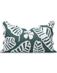 Corolla, Indoor/Outdoor Forest Green Lumbar Pillow Cover, with Scalloped Border, 12"x20"