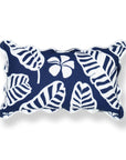 Corolla, Indoor/Outdoor Navy Blue Lumbar Pillow Cover, with Scalloped Border, 12"x20"