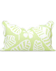 Corolla, Indoor/Outdoor Grass Green Lumbar Pillow Cover, with Scalloped Border, 12"x20"