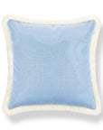 Coastbay, Outdoor Performance Azure Blue Throw Pillow Cover, with Fringe, 22"x22"