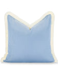 Coastbay, Outdoor Performance Azure Blue Throw Pillow Cover, with Fringe, 22"x22"