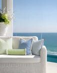 Coastbay, Outdoor Performance Azure Blue Throw Pillow Cover, with Fringe, 22"x22"