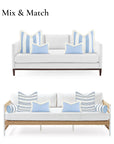 Coastbay, Outdoor Performance Azure Blue Lumbar Pillow Cover, with Fringe, 12"x20"