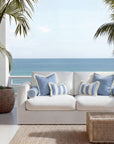 Coastbay, Outdoor Performance Azure Blue Bolster Pillow Cover, with Fringe, 6"x20"