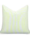 Coastline Stripes, Outdoor Performance Grass Green Pillow Cover, with Piping, 22"x22"