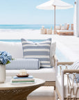 Hamptisse Bayside Stripes, Outdoor Performance Fabric By The Yard 57", Azure Blue/Indigo