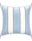 Seabourne, Outdoor Performance Azure Blue Indigo Pillow Cover, with Tassels, 20"x20"