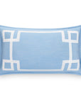 Athora, Outdoor Performance Azure Blue Lumbar Pillow Cover, with Flanged Border, 12"x20"