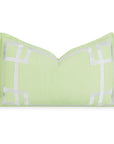 Athora, Outdoor Performance Grass Green Lumbar Pillow Cover, with Flanged Border, 12"x20"
