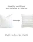 Water Resistant Down Alternative Pillow Insert, 20"x20" (for Cover Size 18"x18")