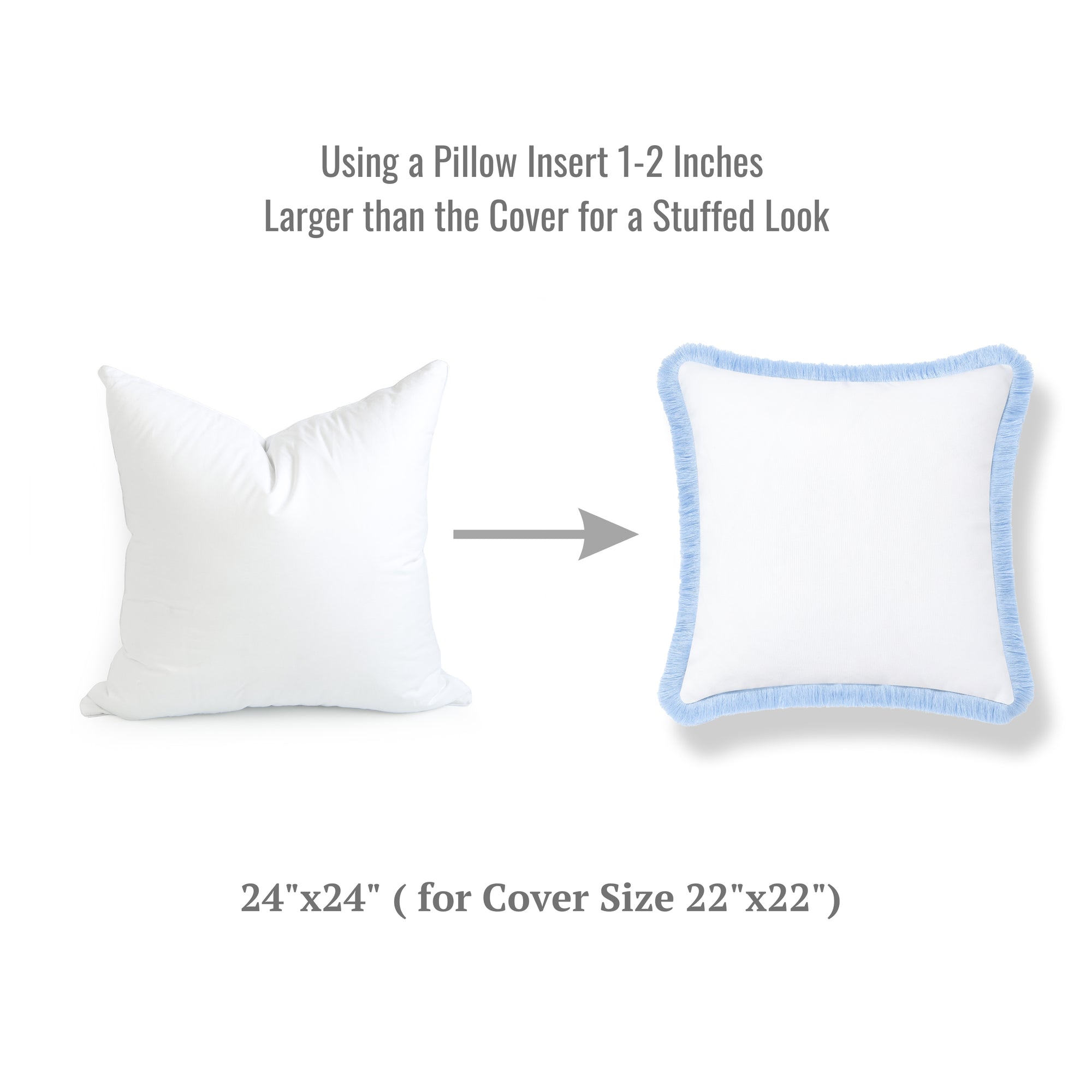 Water Resistant Synthetic Down Alternative Throw Pillow Insert, 24"x24" ( for Cover Size 22"x22")